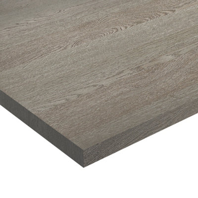 Wilsonart Silver Oak Matt Grey Wood Effect Laminate Square Edge Kitchen Breakfast Bar, (L)3000Mm (W)900Mm (T)38Mm