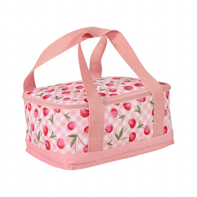 Furn. Pink Cherry Gingham Lunch Bag