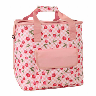 Furn. Cherry Gingham Pink Cool Bag