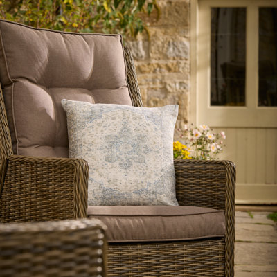B&Q Natural Persian Style Print Effect Indoor & Outdoor Cushion (W)45Cm