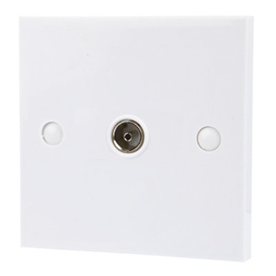 Slx White 1 Gang Plastic Coaxial Outlet