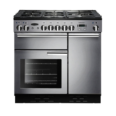 Rangemaster Prop90dffbl/C Freestanding Electric Range Cooker With Gas Hob - Stainless Steel Effect