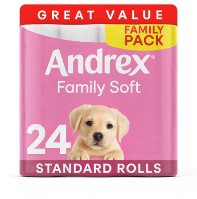 Andrex Family Soft White Toilet Roll, Pack Of 24
