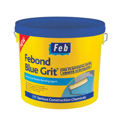 Sika Febond Blue Grit Ready Mixed Bonding Plaster, 10L Plastic Bucket