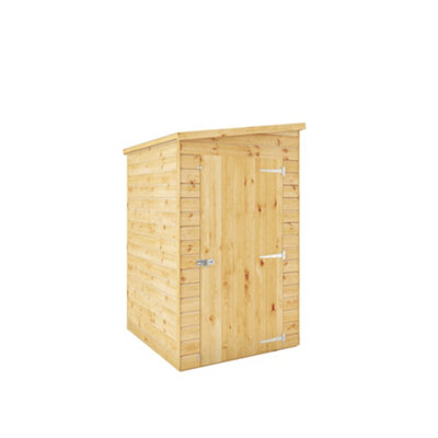 Mercia Modular Shiplap 4X4 Ft Pent Honey Brown Wooden Dip Treated Shed With Floor (Windowless)