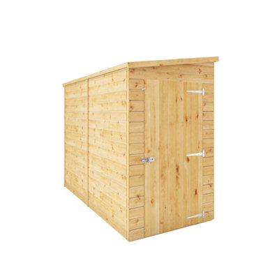 Mercia Modular Shiplap 8X4 Ft Pent Honey Brown Wooden Dip Treated Shed With Floor (Windowless)