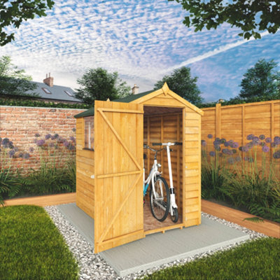 Mercia Overlap 6X4 Ft Apex Wooden Shed With Floor & 2 Windows