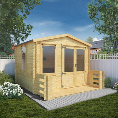Mercia 11X12 Ft Apex Wooden Cabin With Double Door
