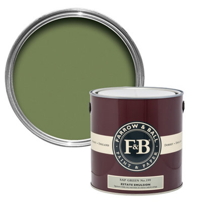 Farrow & Ball Estate Sap Green No.199 Matt Wall & Ceiling Emulsion Paint, 2.5L