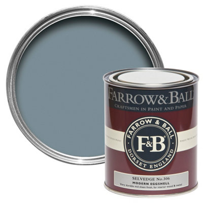 Farrow & Ball Modern Selvedge No.306 Eggshell Paint, 750Ml