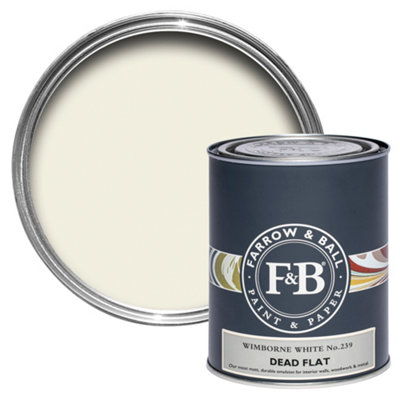 Farrow & Ball Wimborne White No.239 Dead-Flat Matt Multi-Surface Emulsion Paint, 750Ml