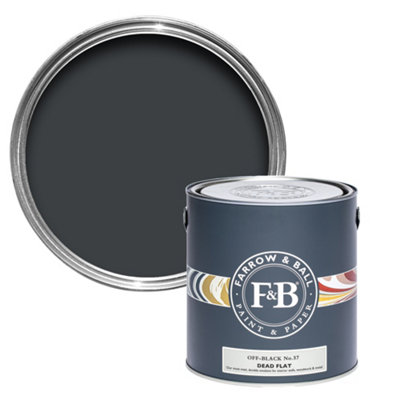 Farrow & Ball Off Black No.57 Dead-Flat Matt Multi-Surface Emulsion Paint, 750Ml