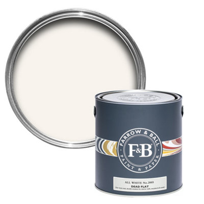 Farrow & Ball All White No.2005 Dead-Flat Matt Multi-Surface Emulsion Paint, 2.5L