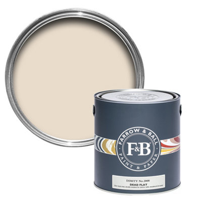 Farrow & Ball Dimity No.2008 Dead-Flat Matt Multi-Surface Emulsion Paint, 2.5L