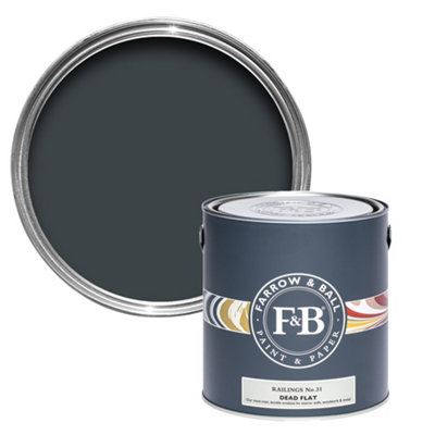 Farrow & Ball Railings No.31 Dead-Flat Matt Multi-Surface Emulsion Paint, 2.5L