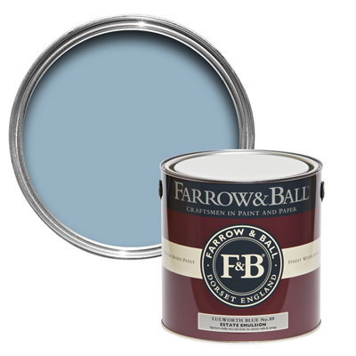 Farrow & Ball Estate Lulworth Blue No.89 Matt Emulsion Paint, 2.5L