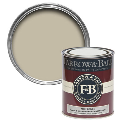 Farrow & Ball Wall & Ceiling Mid Tones Matt Primer & Undercoat, 750Ml Tin