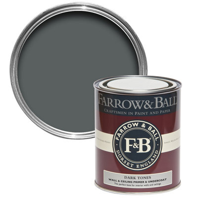 Farrow & Ball Wall & Ceiling Dark Tones Matt Primer & Undercoat, 750Ml Tin