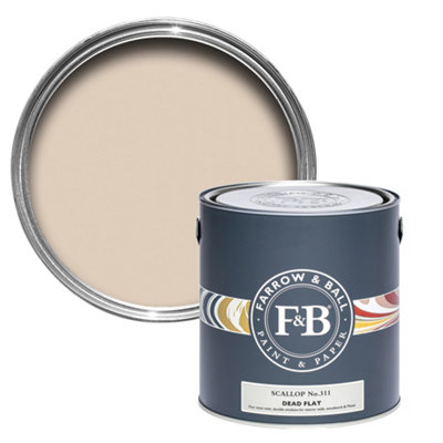 Farrow & Ball Scallop No.311 Dead-Flat Matt Multi-Surface Emulsion Paint, 2.5L