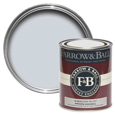 Farrow & Ball Modern Kakelugn No.317 Eggshell Metal & Wood Paint, 750Ml