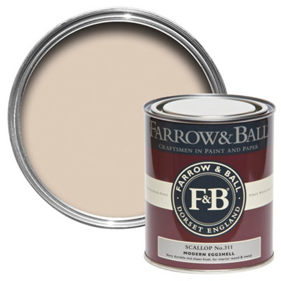 Farrow & Ball Modern Scallop No.311 Eggshell Metal & Wood Paint, 750Ml