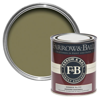 Farrow & Ball Modern Dibber No.312 Eggshell Metal & Wood Paint, 750Ml