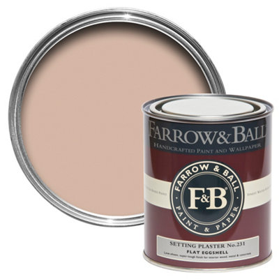 Farrow & Ball Setting Plaster No.231 Flat Eggshell Multi-Surface Topcoat Paint, 750Ml Tin