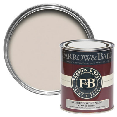 Farrow & Ball Skimming Stone No.241 Flat Eggshell Topcoat Paint, 750Ml Tin