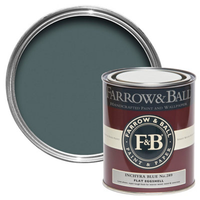 Farrow & Ball Inchyra Blue No.289 Flat Eggshell Multi-Surface Topcoat Paint, 750Ml Tin