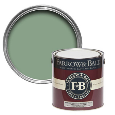Farrow & Ball Modern Breakfast Room Green No.81 Matt Emulsion Paint, 2.5L