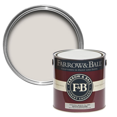 Farrow & Ball Estate Strong White No.2001 Matt Wall & Ceiling Emulsion Paint, 2.5L