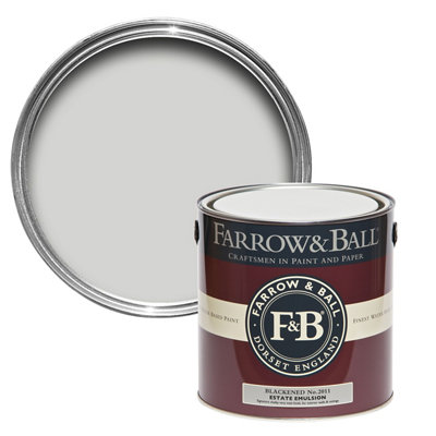 Farrow & Ball Estate Blackened No.2011 Matt Emulsion Paint, 2.5L
