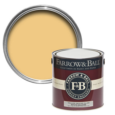 Farrow & Ball Estate Yellow Ground No.218 Matt Emulsion Paint, 2.5L