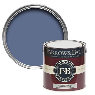 Farrow & Ball Estate Pitch Blue No.220 Matt Emulsion Paint, 2.5L