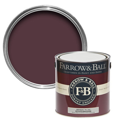 Farrow & Ball Estate Brinjal No.222 Matt Wall & Ceiling Emulsion Paint, 2.5L