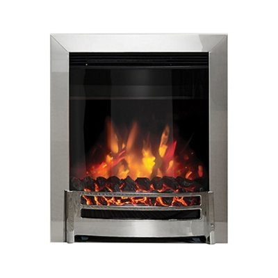 Be Modern Edana 2Kw Chrome Effect Inset Electric Fire (H)565Mm (W)413Mm (D)75Mm