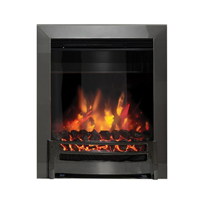 Be Modern Edana 2Kw Black Chrome Effect Inset Electric Fire (H)565Mm (W)413Mm (D)75Mm