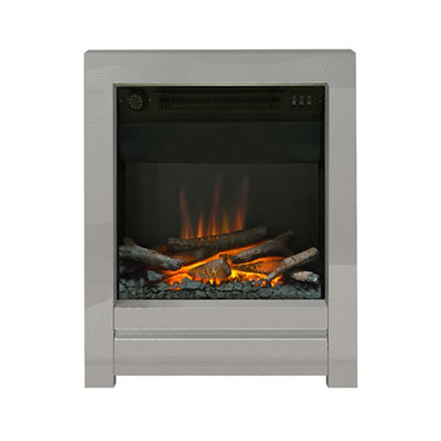 Be Modern Ekon 2Kw Chrome Effect Inset Electric Fire (H)565Mm (W)410Mm (D)140Mm