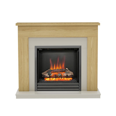 Be Modern Blakemere Stone Oak Effect Inset Electric Fire Suite