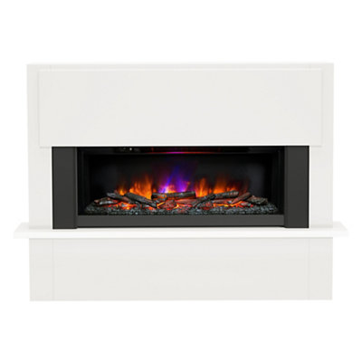 Be Modern Hanwell White Inset Electric Fire Suite