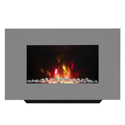 Be Modern Abington 2Kw Grey Glass Effect Wall-Mounted Electric Fire
