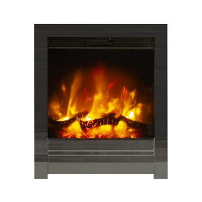 Be Modern Kempton 2Kw Black Nickel Effect Inset Electric Fire (H)565Mm (W)413Mm (D)75Mm