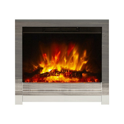 Be Modern Kempton 2Kw Chrome Effect Inset Electric Fire (H)595Mm (W)570Mm (D)75Mm