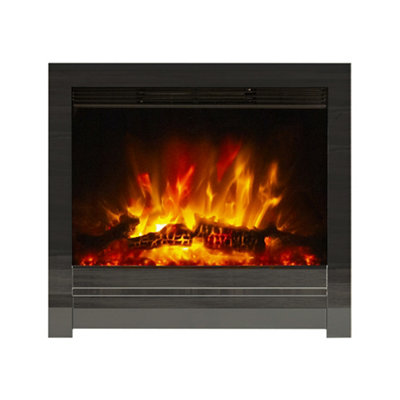 Be Modern Kempton 2Kw Black Nickel Effect Inset Electric Fire (H)595Mm (W)570Mm (D)75Mm