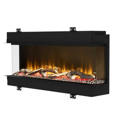 Be Modern Insito 2Kw Matt Black Glass Effect Inset Electric Fire (H)505Mm (W)1025Mm (D)235Mm