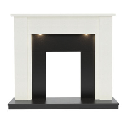 Be Modern Elysian Gloss White & Black Micro Marble Fire Surround