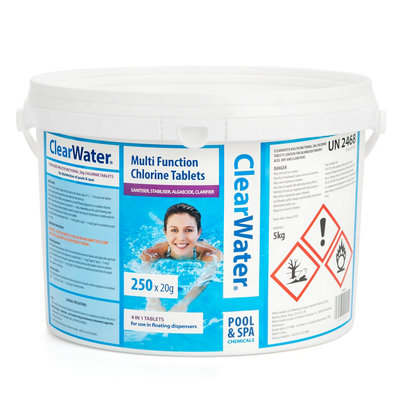 Clearwater Pool & Spa Chlorine Tablets 0.25Kg, Pack Of 250