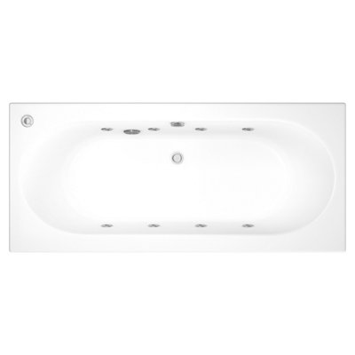 Trojan Baths Whirlpool Silver Effect 8 Jet Bath Spa System With Led Lights