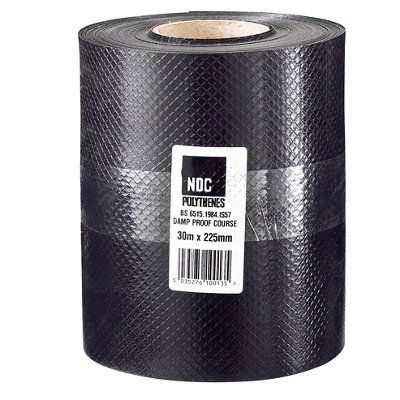 Damplas Black 500 Micron Damp Proof Course, (L)30M (W)225Mm