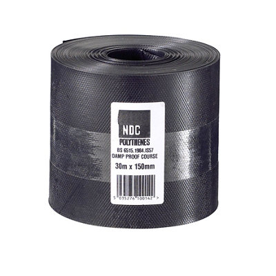 Damplas Black 500 Micron Damp Proof Course, (L)30M (W)150Mm